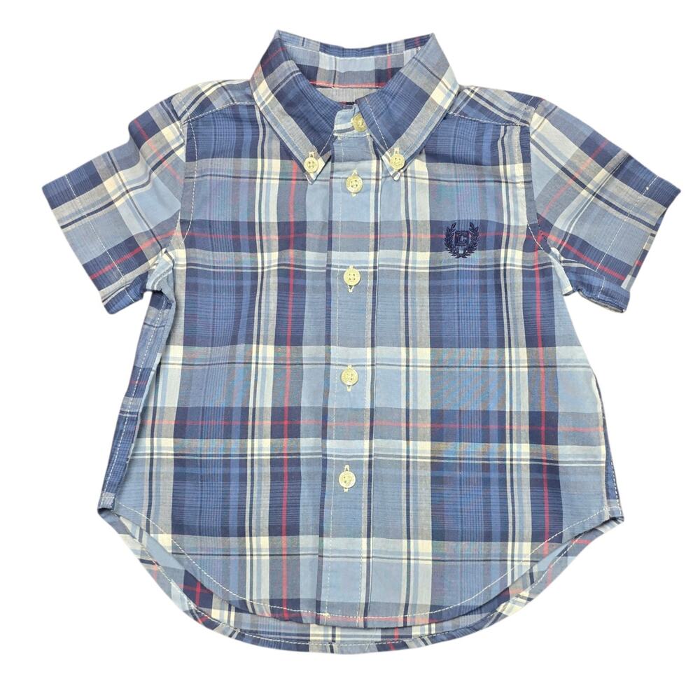 Chaps Baby Boys Button Up Shirt Short Sleeve Multicolor Size 12M